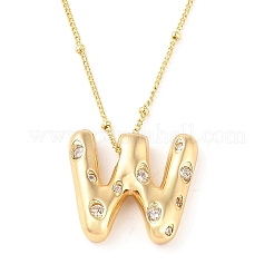 Colliers à pendentif en zircone cubique transparent micro pavé en laiton&nbsp;NJEW-Z038-01G-W