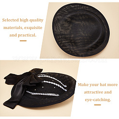 Льняная мини-шляпа с очаровательной основой&nbsp;AJEW-WH0472-54B