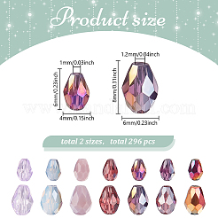 296pcs 2 Arten transparente Glasperlen&nbsp;GLAA-AR0001-78B
