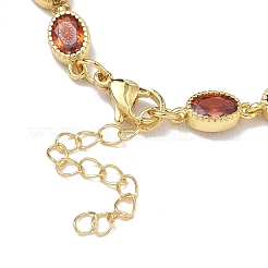 Ovale Messingarmbänder mit Zirkonia-Pavé für Damen&nbsp;BJEW-P385-02G-03
