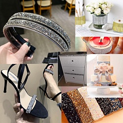 Strass hotfix in resina glitterata (adesivo hot melt sul retro)&nbsp;DIY-WH0157-43F-04