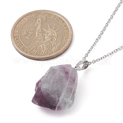 Colliers pendentif pépite de fluorite naturelle&nbsp;NJEW-JN04507-01