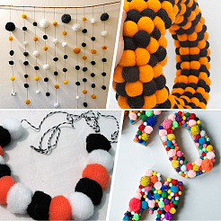 400 Stück 4 Farben Polyester-Pompon-Bälle&nbsp;DIY-SC0031-37C
