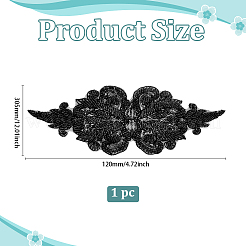 1 шт. аппликации из стеклянных бусин с цветочным узором&nbsp;DIY-ME0001-58