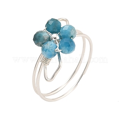 Кольца с натуральным зеленым авантюрином&nbsp;RJEW-TA00161-01