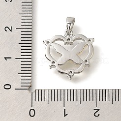 Подвески из латуни с микропаве из кубических цирконий и ракушек&nbsp;KK-K388-82P