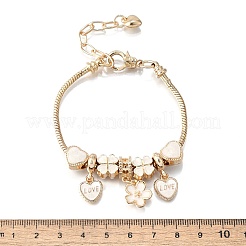 Сплав эмаль европейские бусины браслеты с подвесками&nbsp;BJEW-F495-18G