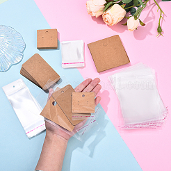 100 шт. Карточки для демонстрации сережек из крафт-бумаги с отверстием для подвешивания&nbsp;CDIS-YW0001-21