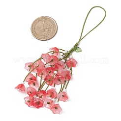 Подвесные украшения в виде стеклянных цветов с кисточками&nbsp;HJEW-TA00420-02