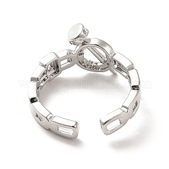 Klarer Zirkonia-Ring mit offenem Nagel-Manschettenring&nbsp;RJEW-C041-14P
