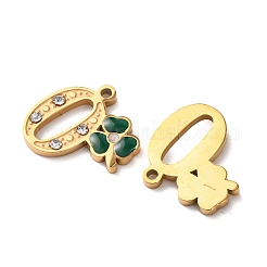 Подвески из нержавеющей стали 304 с эмалью и стразами&nbsp;STAS-B130-01G-0