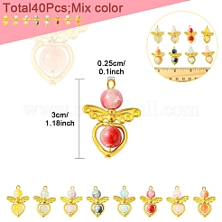 40 шт. подвески из двухцветного золотистого сплава из стекла&nbsp;PALLOY-FS00025