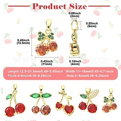 5 шт. 5 стиля латунных подвесок с микропаве из кубического циркония&nbsp;KK-CJ0004-12