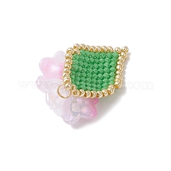 Подвески-цветы из стеклянных бусинок ручной работы&nbsp;PALLOY-MZ00794-01