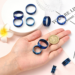 16 шт. 8 стиля рифленое кольцо из нержавеющей стали&nbsp;RJEW-SC0001-26