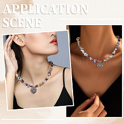 2 нити натуральных и синтетических смешанных бусин из драгоценных камней&nbsp;G-PA0001-56