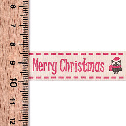 Cintas de algodón de feliz navidad impresas de una sola cara&nbsp;SRIB-T009-01D