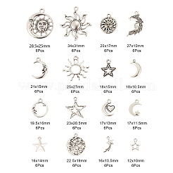 96 pendentif en alliage de style tibétain géométrique représentant la lune&nbsp;TIBEP-LS0001-09