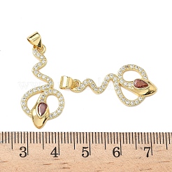 Pendentifs avec zircon cubiques à micro-pavés en laiton&nbsp;KK-L243-29G-04