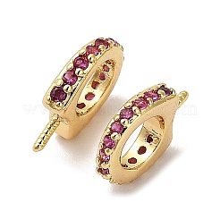 Ferro di cavallo in ottone placcato con micro pavé di zirconi cubici pendenti&nbsp;KK-S397-07E