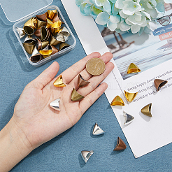 40 шт. 4-цветные бусины-конусы из сплава в тибетском стиле с треугольными лепестками&nbsp;FIND-DC0003-95