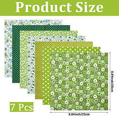 7 шт. хлопчатобумажная ткань с принтом&nbsp;DIY-CY0002-16B