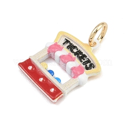 Anhänger aus Messing mit Emaille-Motiv aus Vergnügungsparks&nbsp;KK-CBA7736-01G