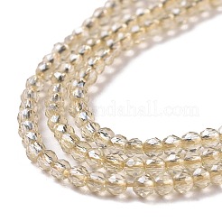 Transparentes perles de verre de galvanoplastie brins&nbsp;GLAA-H021-01A-PL02
