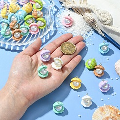 32 шт. 8 цвета непрозрачные подвески из смолы&nbsp;RESI-YW0003-48