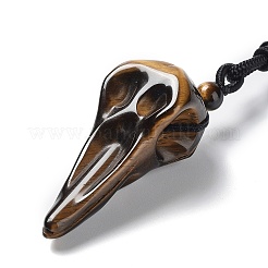 Collier avec pendentif en forme d'oeil de tigre naturel&nbsp;NJEW-H009-01-05