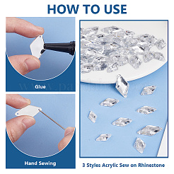 300 pieza de 3 estilos de rhinestone acrílicos para coser&nbsp;MACR-PH0001-76A