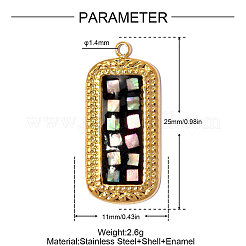 304 Edelstahl-Emaille-Anhänger&nbsp;STAS-OY013-30G