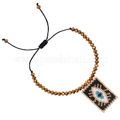 Этнические браслеты ручной работы из стеклянных бусин в форме прямоугольника с подвеской в виде глаза&nbsp;FS6426
