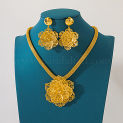 Комплекты из серег и ожерелий с полыми цветами из сплава для женщин&nbsp;JI5583