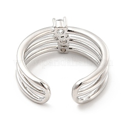 Прозрачное кубическое циркониевое тройное открытое кольцо-манжета&nbsp;RJEW-E064-10P