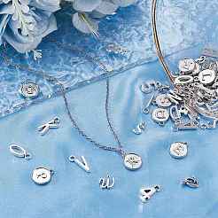 Подвески из сплава в тибетском стиле с буквами a~z и цифрой 0~9&nbsp;FIND-BM0001-15P