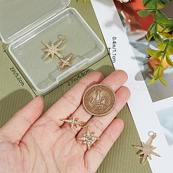 6 шт. 3 стиля латунные подвески с микропаве и кубическим цирконием&nbsp;ZIRC-BBC0002-57