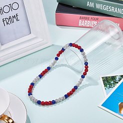 Collane di perline rotonde in argilla polimerica con strass&nbsp;NJEW-SW00049-03
