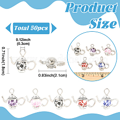 50 шт. 5-х цветные фарфоровые подвески ручной работы&nbsp;PALLOY-YW00135