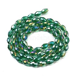 Прозрачные стеклянные бусины гальваническим пряди&nbsp;EGLA-A037-T6x8mm-B15