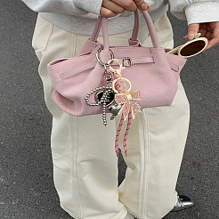 1 шт. брелок-бантик из сплава со стразами&nbsp;KEYC-LP0001-36