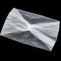 Полиэстеровая шаль на одно плечо для невесты&nbsp;AJEW-WH0596-365A