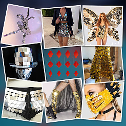 300 шт. 3 стиля ромбовидные акриловые зеркальные пришивные стразы&nbsp;FIND-PH0020-08B