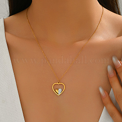 Женское ожерелье с подвеской из нержавеющей стали с кубическим цирконием&nbsp;EX1626