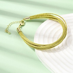 Bracelet en cordon tressé métallique multibrins en polyester pour la fabrication de bracelets&nbsp;BJEW-H642-02G-07