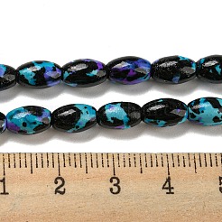 С напылением окрашенные синтетические бирюзовые бусинки&nbsp;G-E617-B07-02B