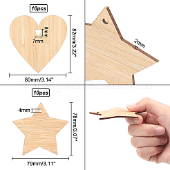 Необработанные деревянные детали для больших подвесок&nbsp;AJEW-OC0001-87