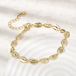 Браслеты из латунной цепочки для женщин&nbsp;BJEW-K298-08G