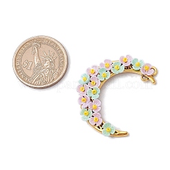 Стеклянные бусины и смола и сплав цветы полумесяц соединительные подвески&nbsp;PALLOY-MZ00603-02