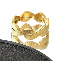 Текстурированное кольцо-инфинити из нержавеющей стали 304 для женщин&nbsp;RJEW-L126-07B-G